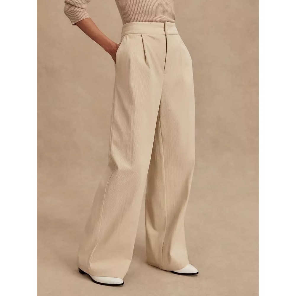 NWT Varley Women's Rocio Wide Leg 32' Pants Birch Color sz XS